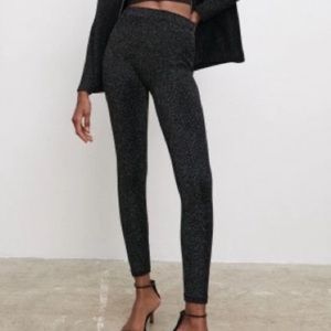 Zara limited edition metallic thread legging